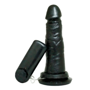 Prótese Realística com Vibro e Ventosa 14 x 4,7cm Preta