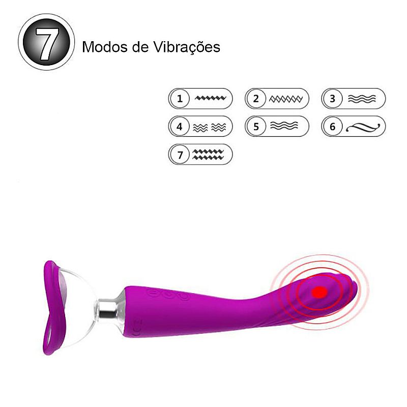 Vibrador e Sugador G-Spot Multifuncional - 7 Vibrações e 3 Sucções - Silicone Médico - Recarregável - Imagem 4