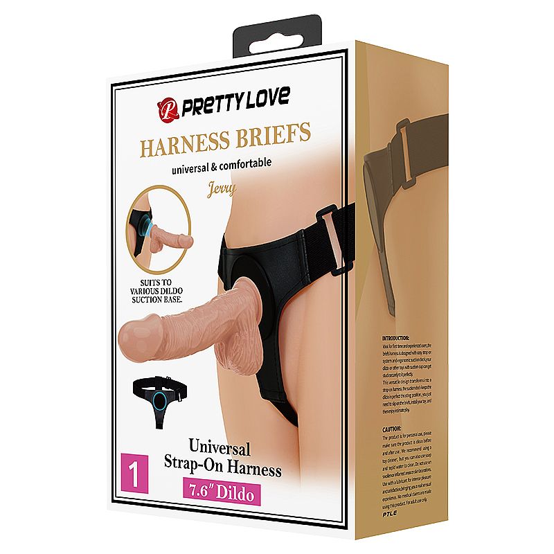 Cinta Peniana Realística com Ventosa 26 cm Jerry Pretty Love - Imagem 7
