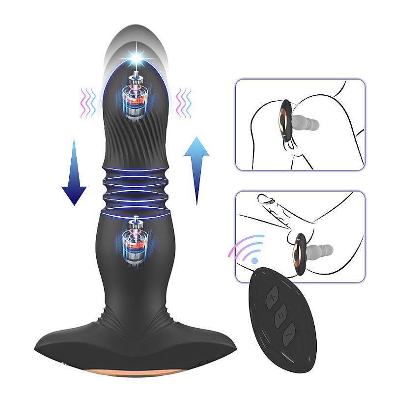Plug Anal com Vibro Vai e Vem Roy-RCT SI - Controle Remoto e 7 Modos de Vibração - Imagem 4