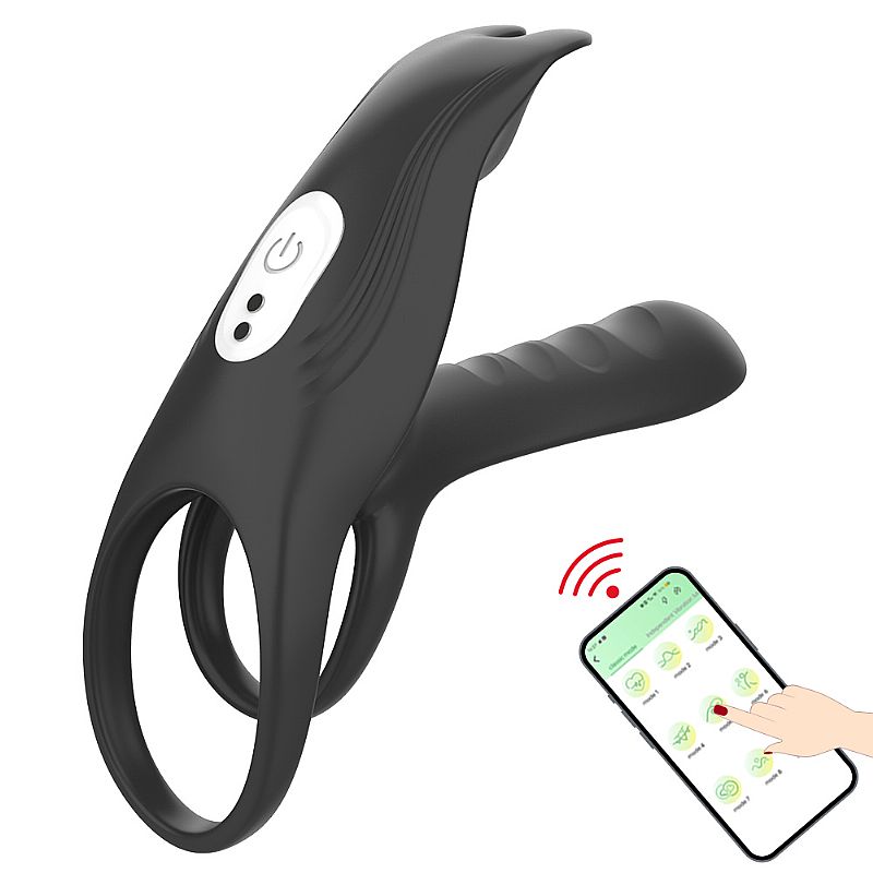 Anel Peniano Vibrador à Longa Distância - Alex - 12 Modos de Vibração via APP Bluetooth - SI - Imagem 2