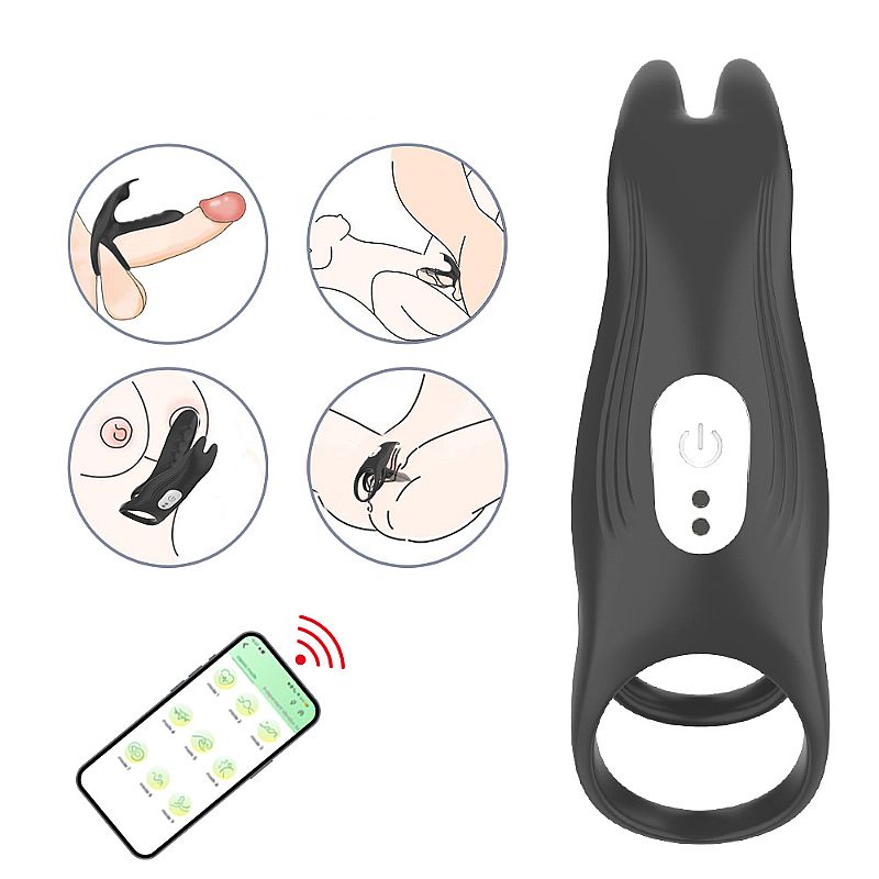 Anel Peniano Vibrador à Longa Distância - Alex - 12 Modos de Vibração via APP Bluetooth - SI - Imagem 7