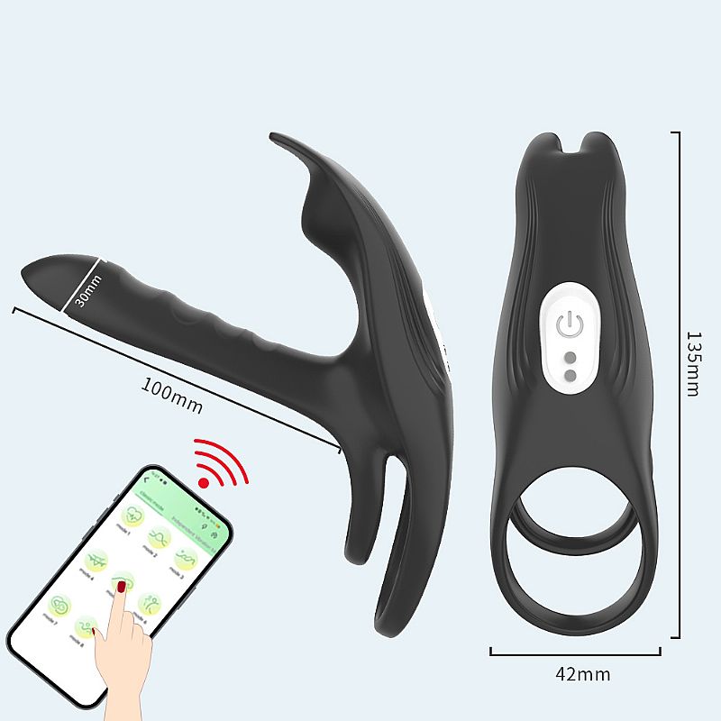 Anel Peniano Vibrador à Longa Distância - Alex - 12 Modos de Vibração via APP Bluetooth - SI - Imagem 8