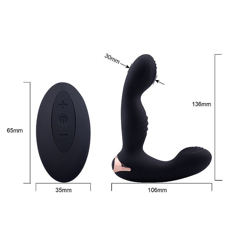 Vibrador de Próstata Hades com Controle Remoto - Dupla Vibração, Silicone Flexível, 10 Modos, USB Recarregável - Preto - Imagem 6