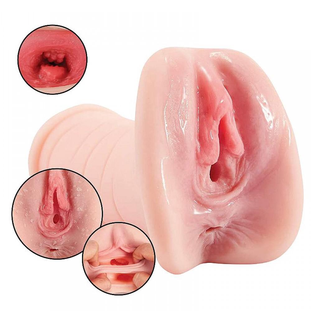 Masturbador vagina e ânus The Realistic em material CyberSkin TPE