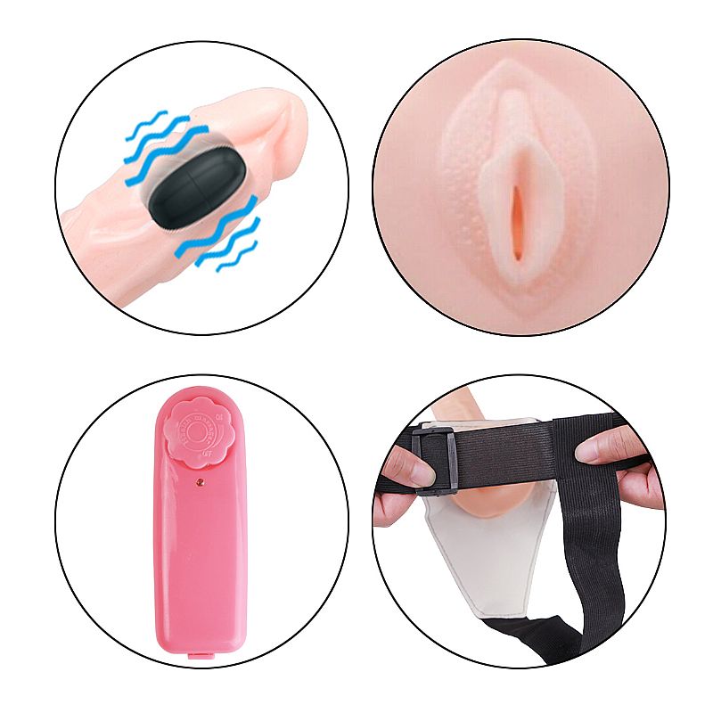 Capa Peniana com Cinta e Vibrador - Com vagina - 20,0 X 4,0 Wear Pênis - SI - Imagem 3