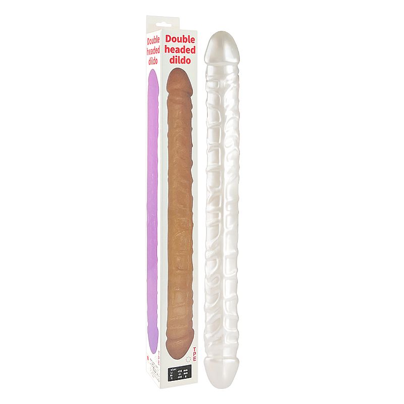 Pênis duplo 43 cm em TPE com glande saliente nas duas extremidades