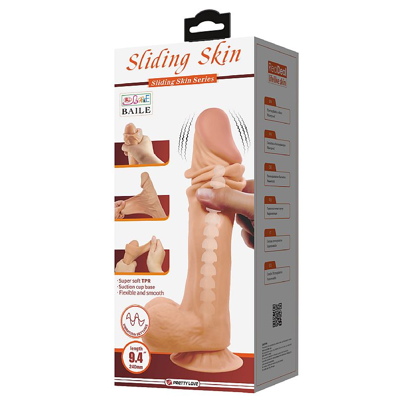 Pênis Realístico - Vibrador de Multi-Velocidade - Sliding Skin - 24.0x5.0 - BAILE - Imagem 5