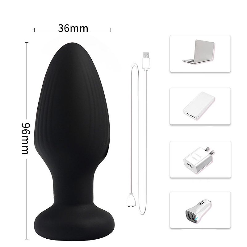 Plug Anal em Silicone com Rotação e Luz de Led - Recarregável - 9,6x3,6 - SI - Imagem 3