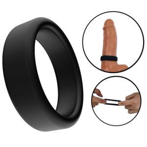 Anel Peniano Preto de TPE Flexível e Resistente | KMV