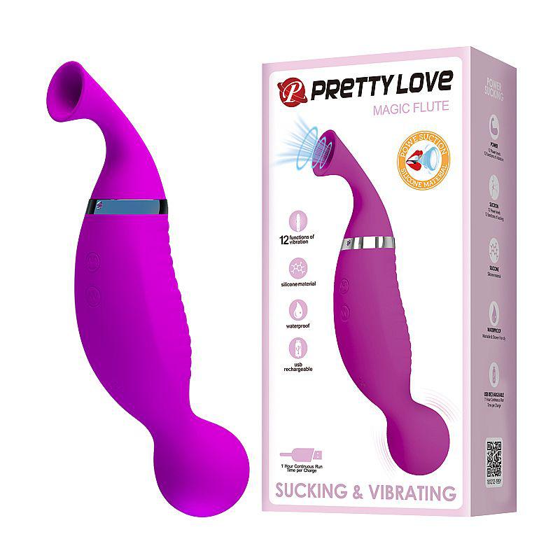 Magic Flute Pretty Love - Vibrador Ponto G e Clitóris com 24 Funções e Sucção Ergonômico