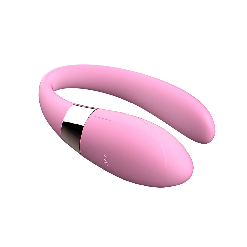 Vibrador de casal Crypl rosa 7 vibrações com controle remoto