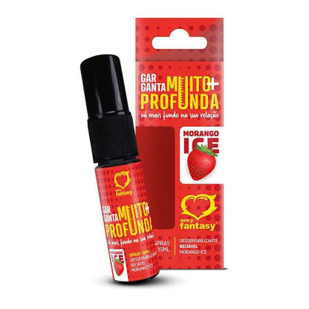 Spray Dessensibilizante Garganta Profunda Morango Ice 15ml Sexy Fantasy