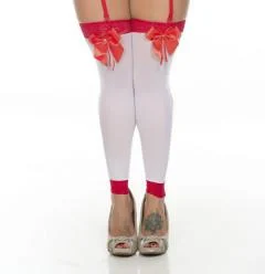 Meia 7/8 Com Laço Sem Pé Pimenta Sexy: Elegância e Sedução em Cada Passo - Imagem 4