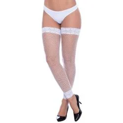 Meia Leg Arrastão com Faixa de Renda Florida da KMV: Sedução e Elegância em Cada Passo - Imagem 5