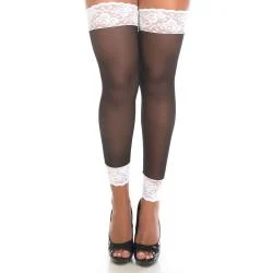 Meia 7/8 Com Renda na Canela Pimenta Sexy: Elasticidade e Charme para Seduzir - Imagem 2