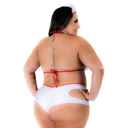Fantasia Plus Size Médica Hot Pimenta Sexy G ao GG - Imagem 3
