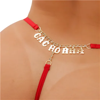 Calcinha Fio Dental Com Nome - Cor Vermelha - Imagem 2