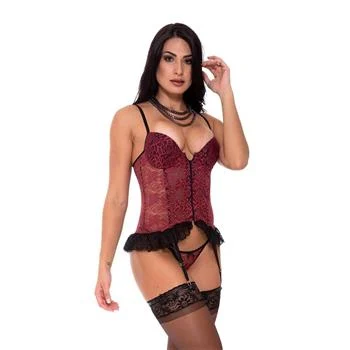 Espartilho Simone: Romantismo e Sensualidade em Renda Francesa - Imagem 3