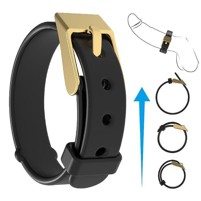 Anel peniano ajustável Choker S-Hande com fivela em silicone macio