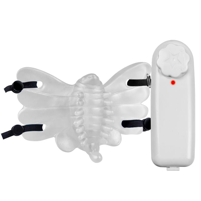 Estimulador clitoriano vibratório Moth Alado Branco com controle remoto