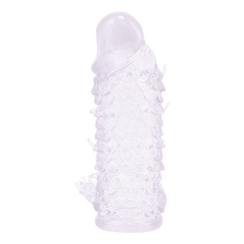 Capa peniana texturizada em Jelly macia e flexível 15 cm com nódulos