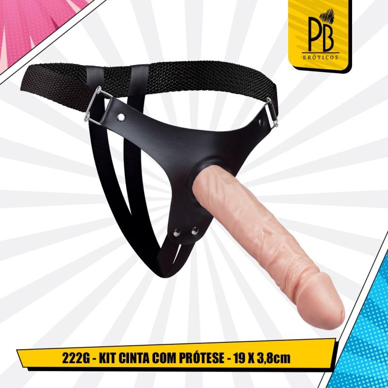 Cinta com Prótese Pau Brasil Realística 19x3,8cm - Versátil e Maciça para Fantasias Sem Limites
