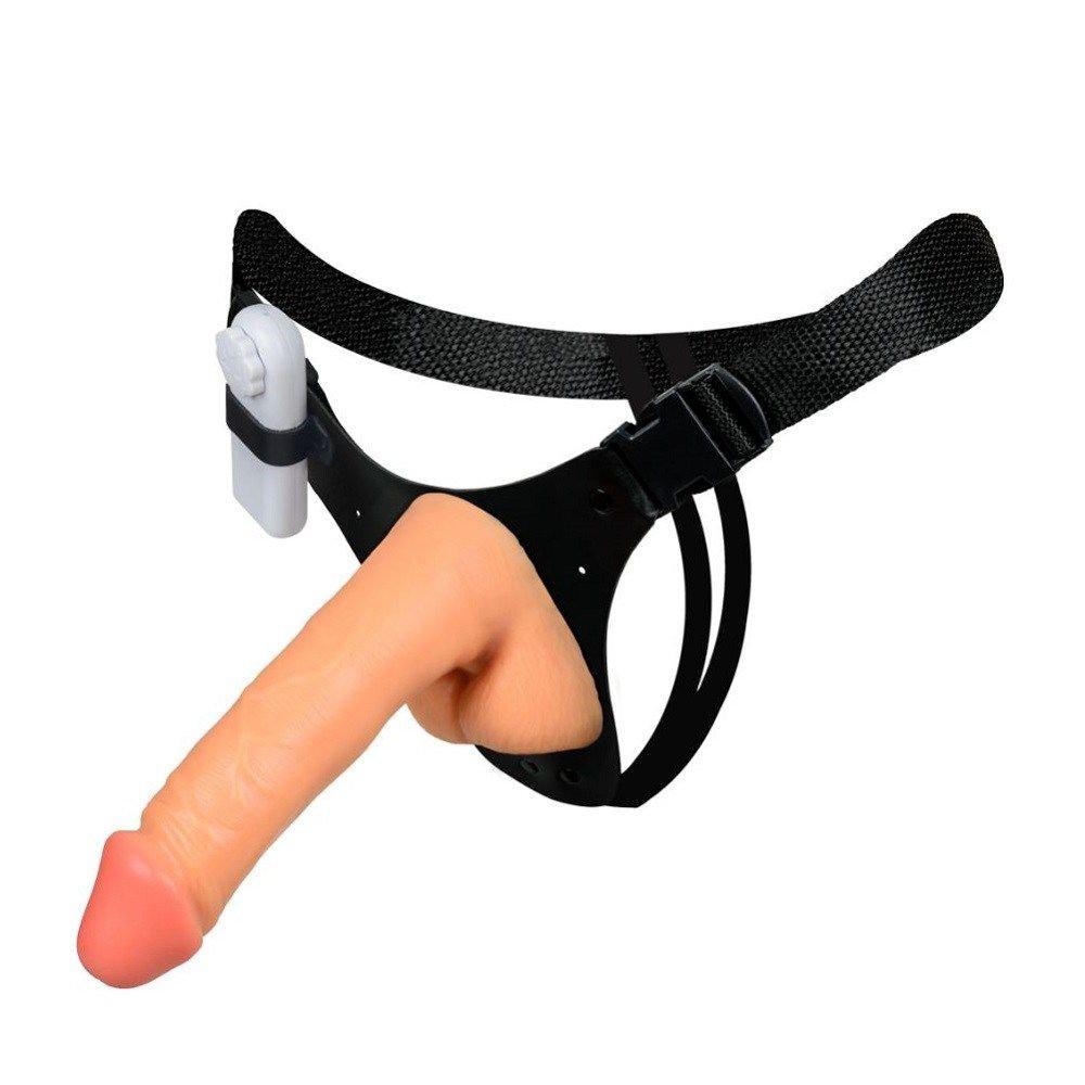 Cinta Com Pênis 16X4Cm C Escroto E Vibro La Pimienta