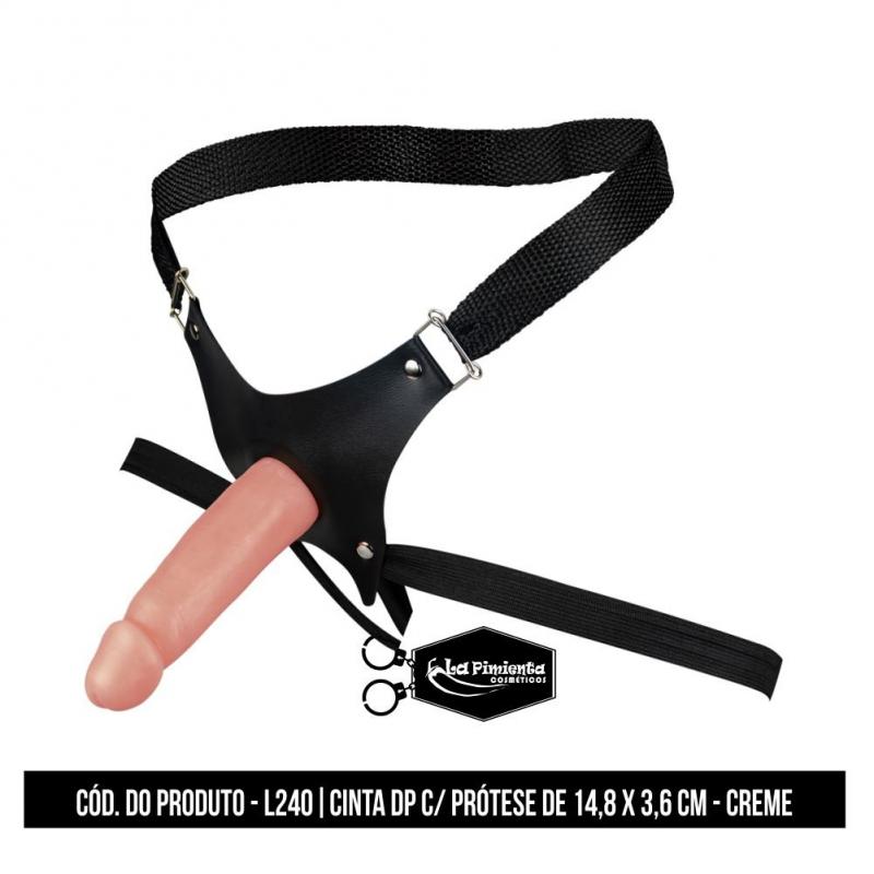 Cinta Dp C/ Prótese De 14,8 X 3,6cm - Creme