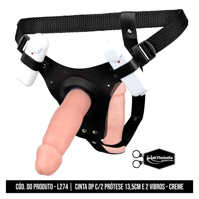 Cinta Dupla 2 Próteses E Vibro De 13,5Cm La Pimienta