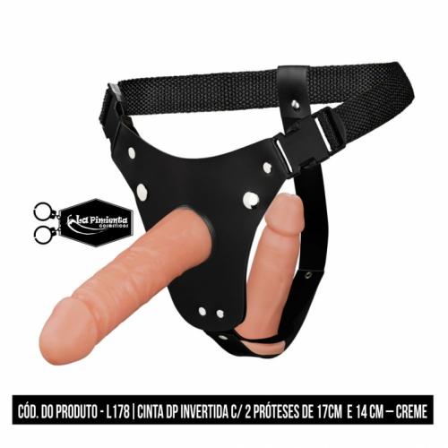 Cinta Dupla Invertida 2 Pênis De 17x4 E 14x3,5cm La Pimienta