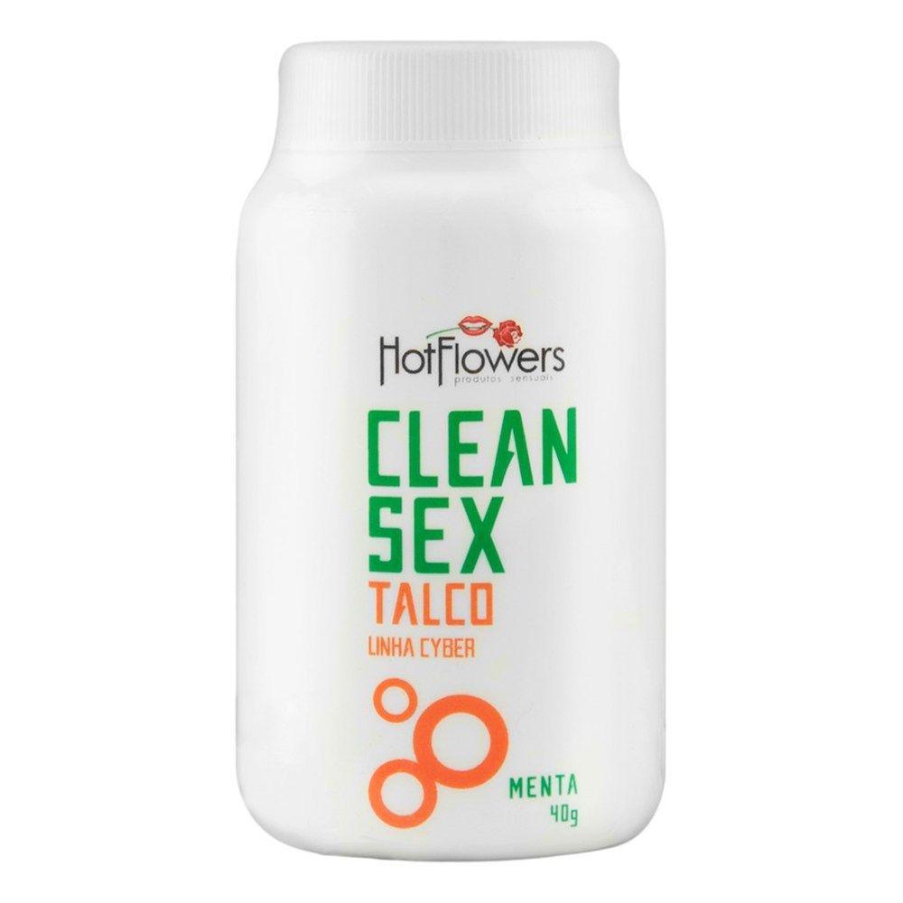 Talco para sex toys Clean Sex Linha Cyber 40g Hot Flowers conservador