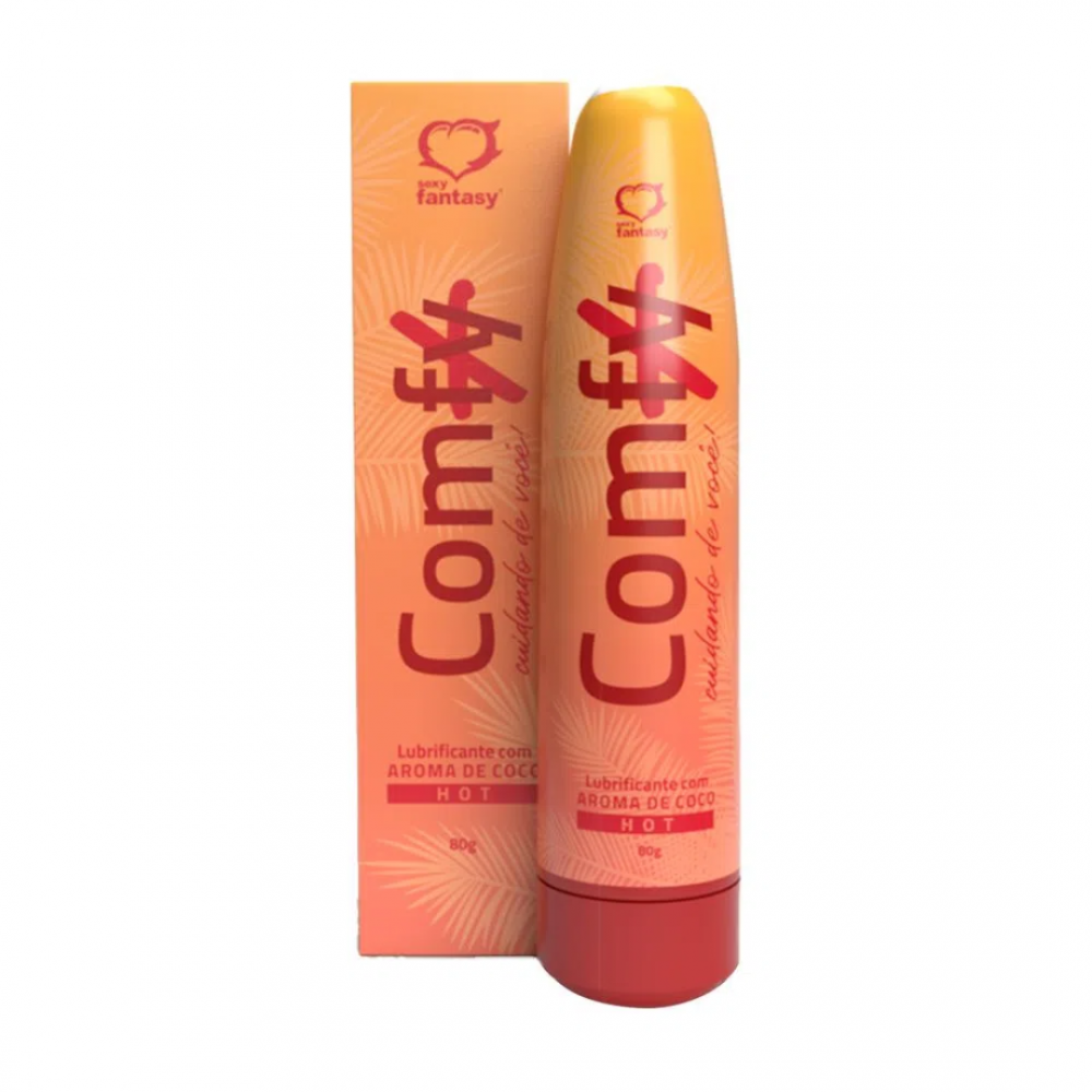 Comfy+ Lubrificante com Aroma de Coco Hot 80g Sexy Fantasy - Conforto e Calor para Momentos Íntimos