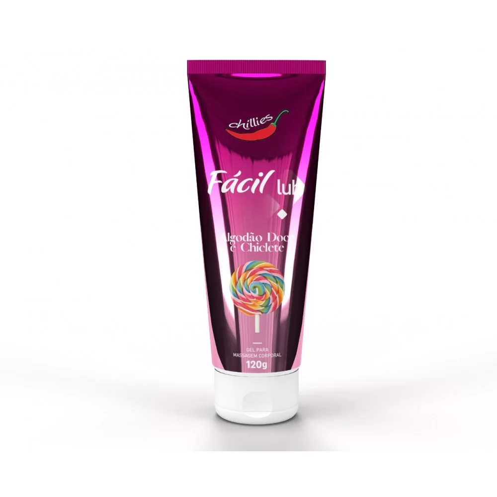 Facil Lub Lubrificante Íntimo Sabor Algodão Doce e Chiclete - Experiência Doce 120g