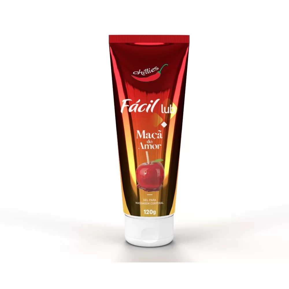 Facil Lub Lubrificante Íntimo Beijável Sabor Maçã do Amor 120g - Doçura e Prazer