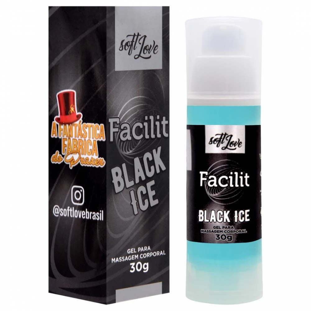 Gel anestésico anal Facilit Black Ice 30g Soft Love efeito ice