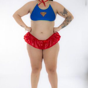 Fantasia Plus Size Super Girl Pimenta Sexy Kit 3 Peças