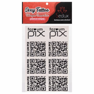 Tatuagem temporária erótica Faz Um Pix Sedux 10x15cm com 8 desenhos