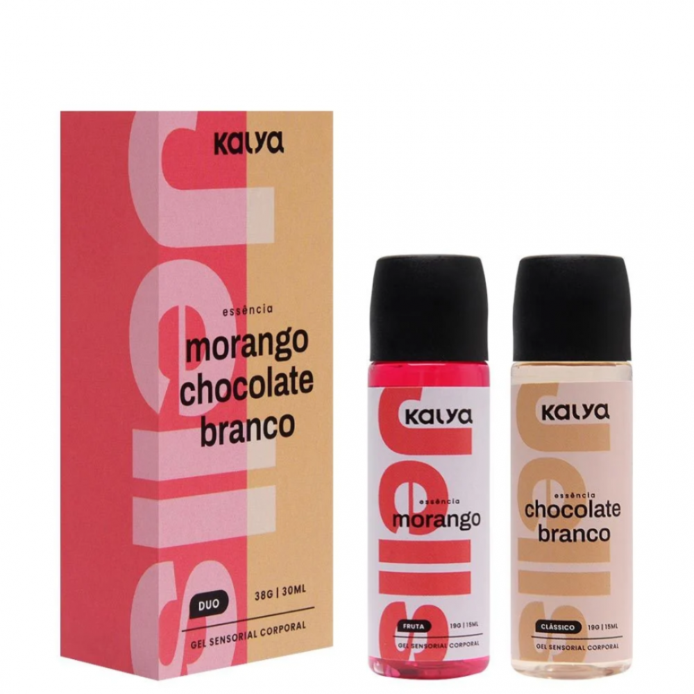 Jells Gel Hot Duo Morango e Chocolate Branco Kalya - Dupla Sensação para Preliminares Inesquecíveis