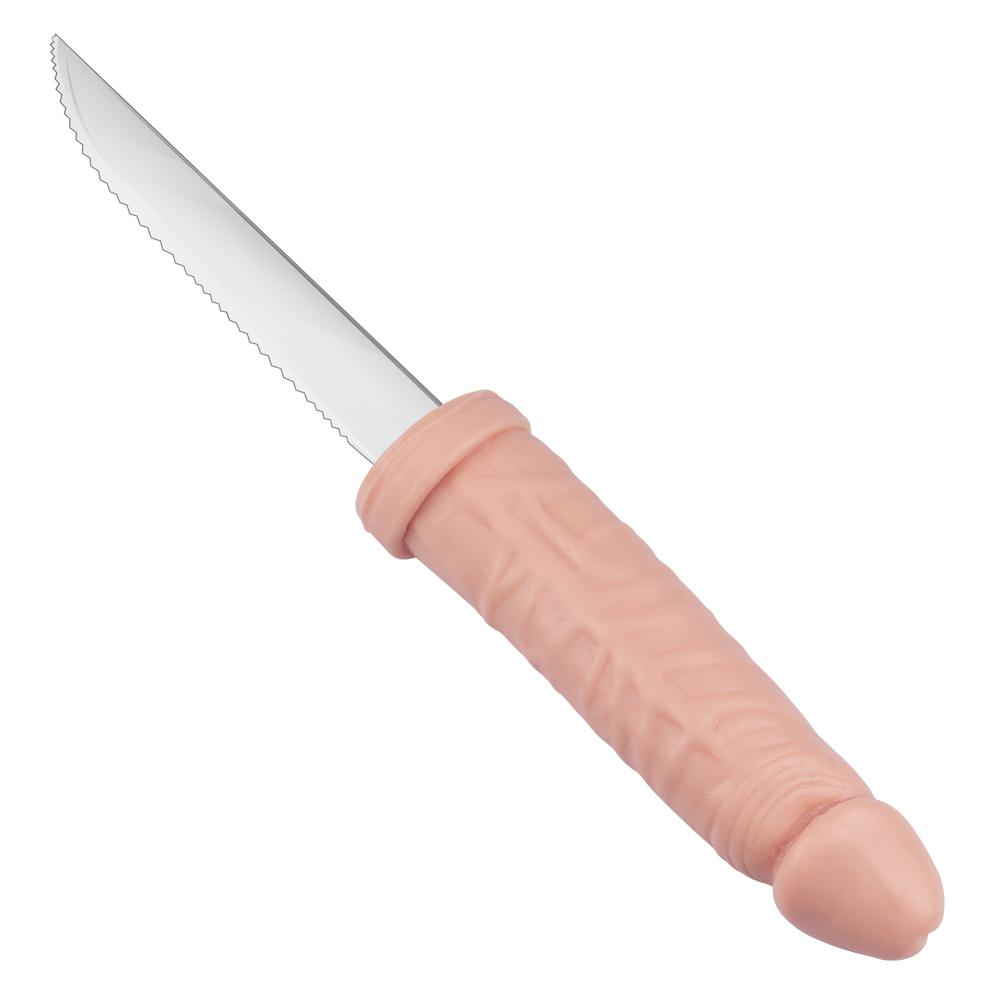 Faca cabo de pênis em silicone – utensílio divertido KMV Sex Shop