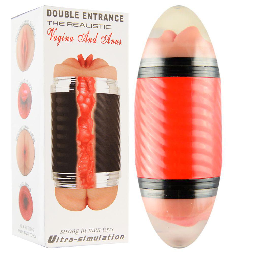 Masturbador Duplo Vagina E Ânus Cor Preto Double Pump Sexy Import