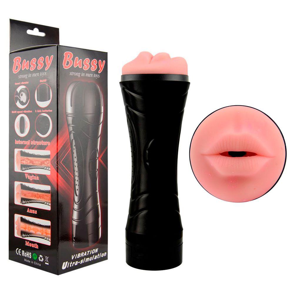 Masturbador Lanterna Boca com Vibração Gtoys: Texturizado, Multivelocidade, 23.5cm, Penetração 15cm, Silicone Macio