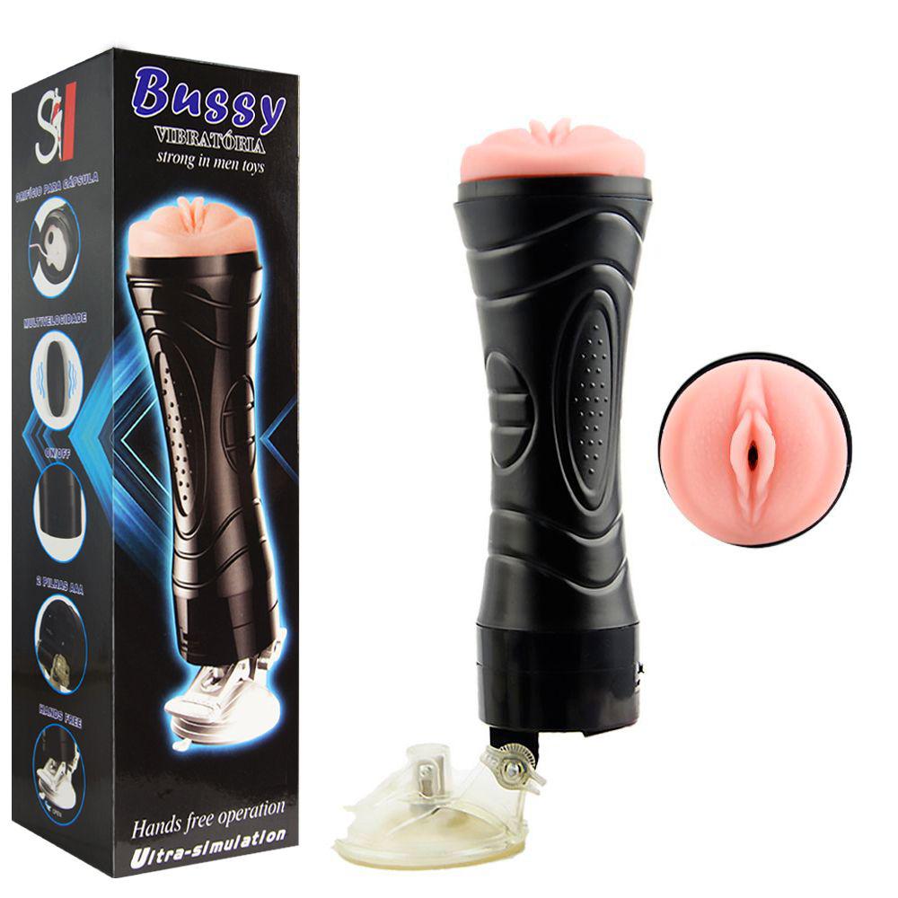 Masturbador Masculino Lanterna Vagina Cyberskin com Ventosa e Vibro Multivelocidade Gtoys