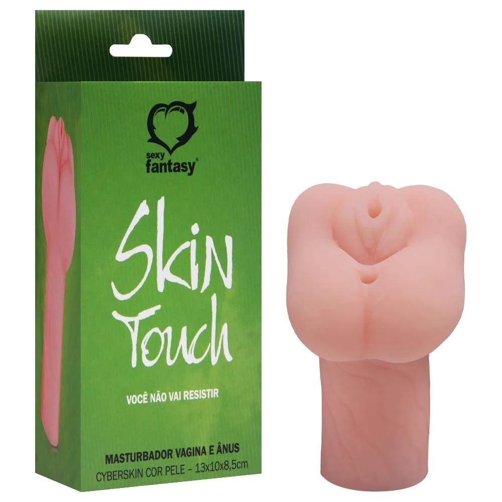 Masturbador Masculino Vagina e Ânus Cyber Skin Touch: Dupla Sensação, Textura e Conforto Excepcionais, 14x10 cm