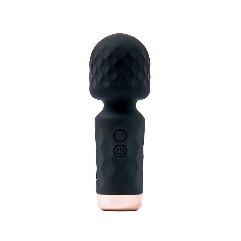 Mini varinha mágica Hero preta recarregável USB 10 vibrações ergonômica