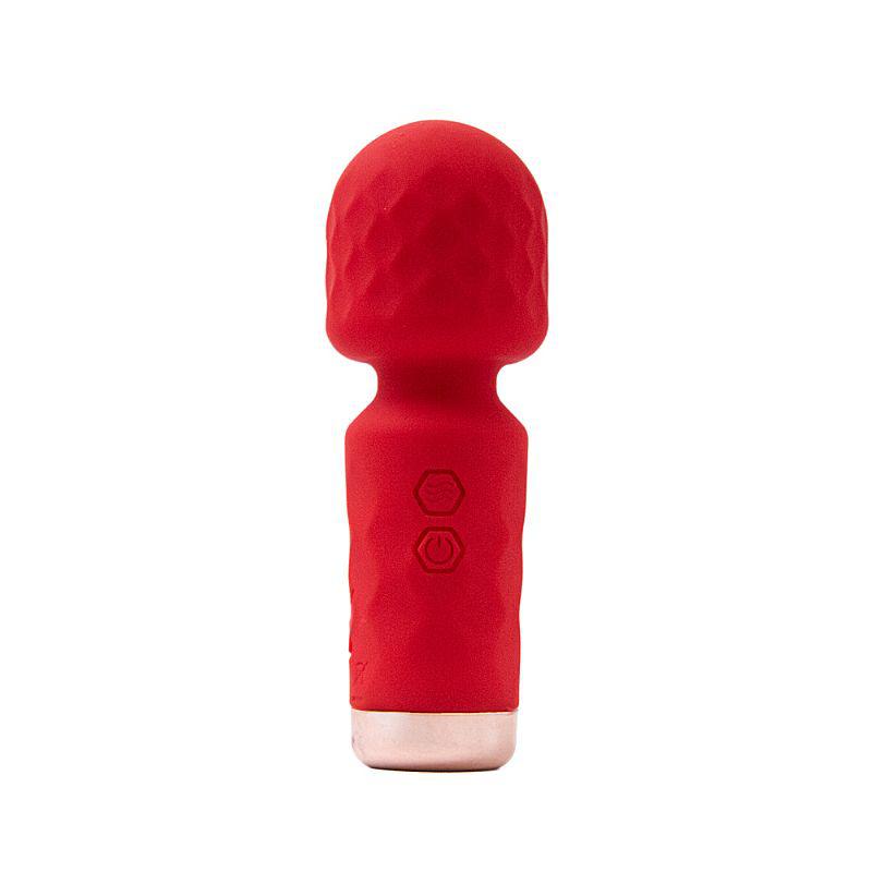 Mini Varinha Mágica Hero Vermelha - 10 Vibrações - Silicone - Recarregável USB - À Prova Dágua