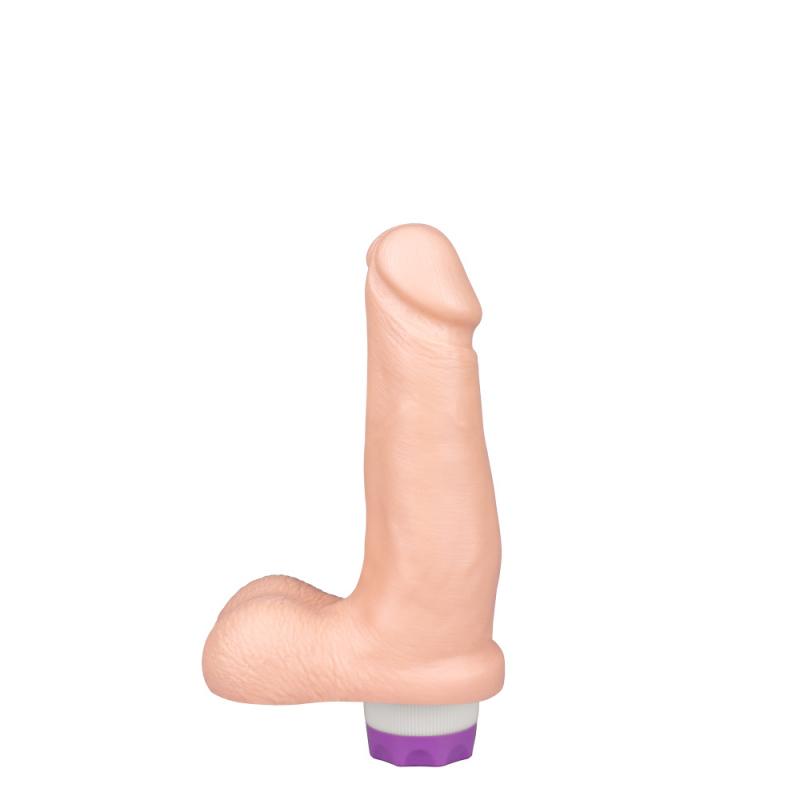 Pênis 15 x 3,5Cm Realistico Com Vibrador E Escroto Cor Bege