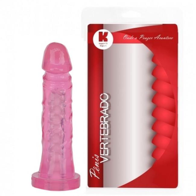 Pênis Realístico Maciço Com Vertebra 17,5X3,8Cm Cor Rosa
