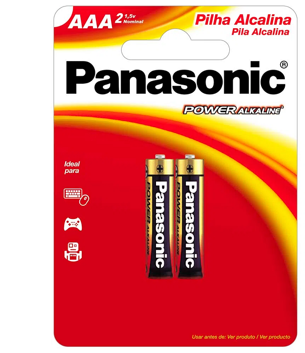 Pilhas AAA alcalinas Panasonic 2 unidades para vibradores sex toys