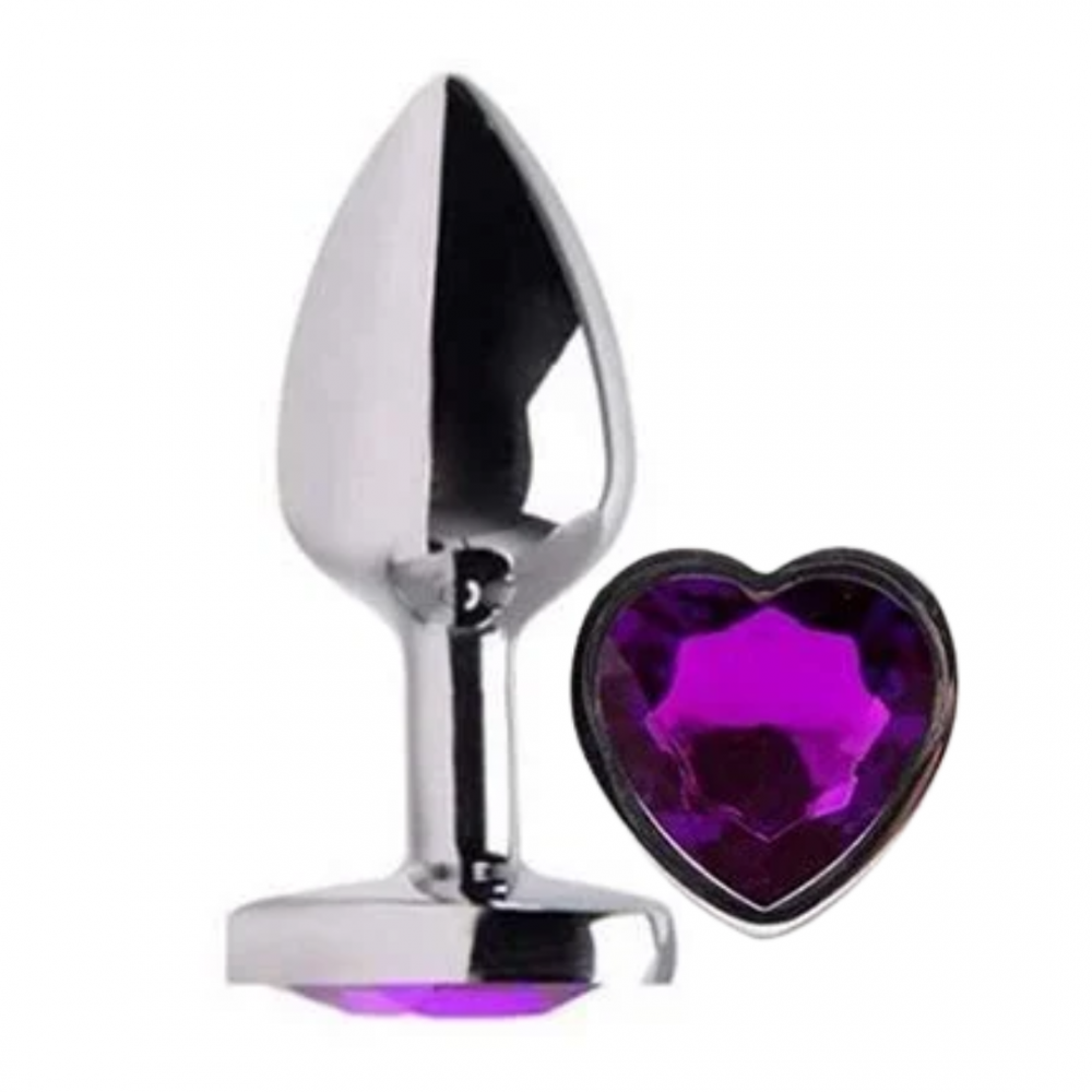 Plug Anal G Coração Roxo 150g